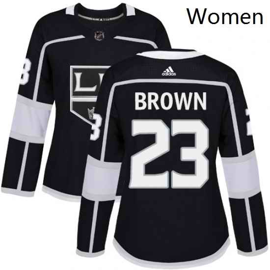 Womens Adidas Los Angeles Kings 23 Dustin Brown Authentic Black Home NHL Jersey